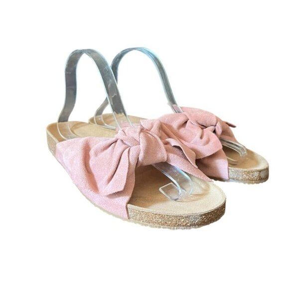 Jeffrey Campbell Do The Twist Slides Sunmist Rust Suede EU 40 Pink Bow - Picture 9 of 16